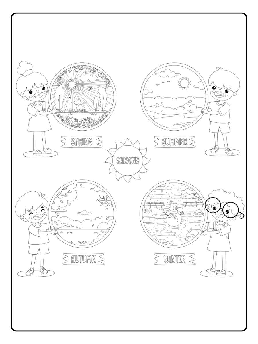 Jahreszeiten Ausmalbilder Vier Jahreszeiten im Überblick