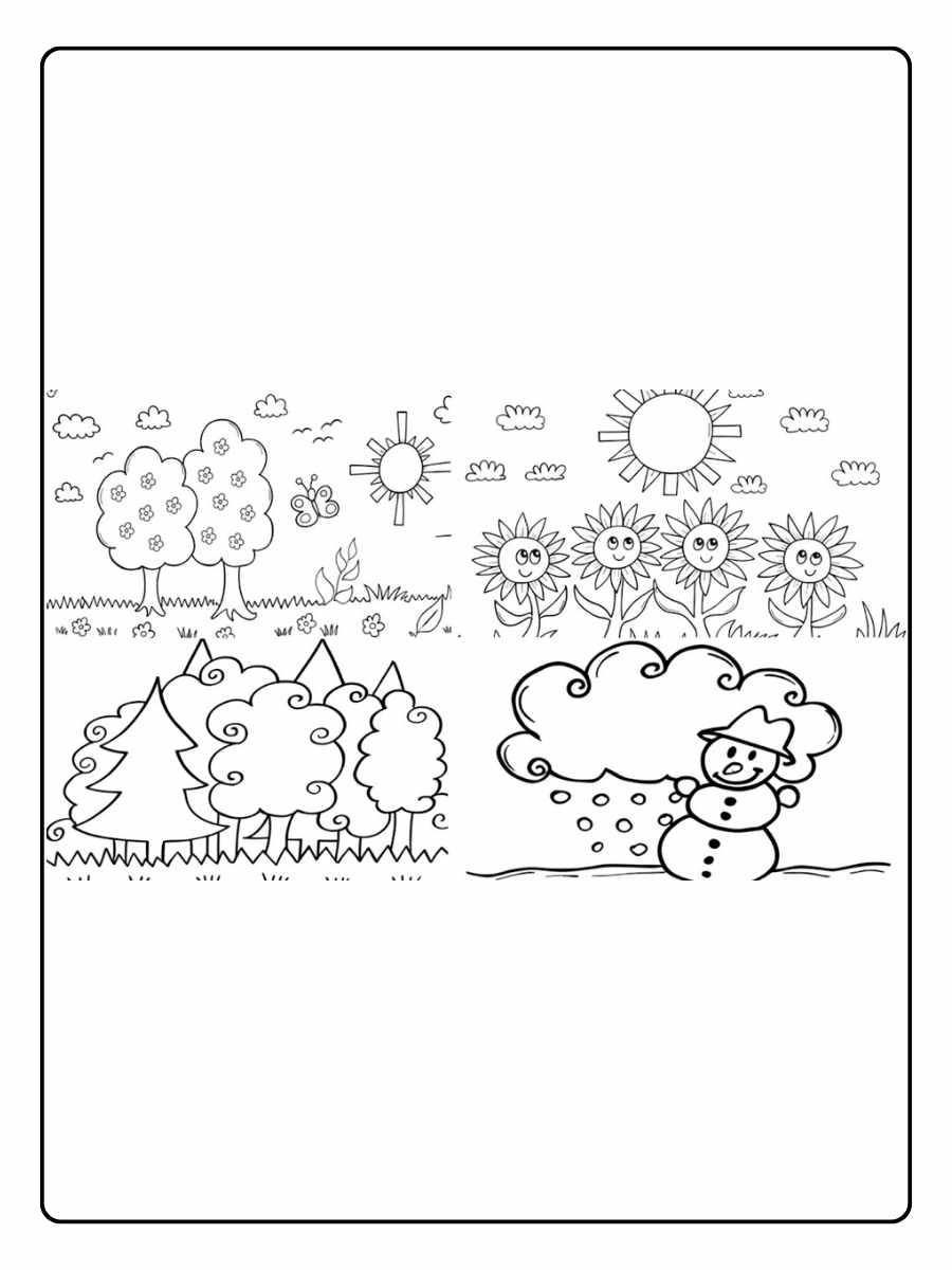 Jahreszeiten Ausmalbilder für Kinder Die Wunder der Natur