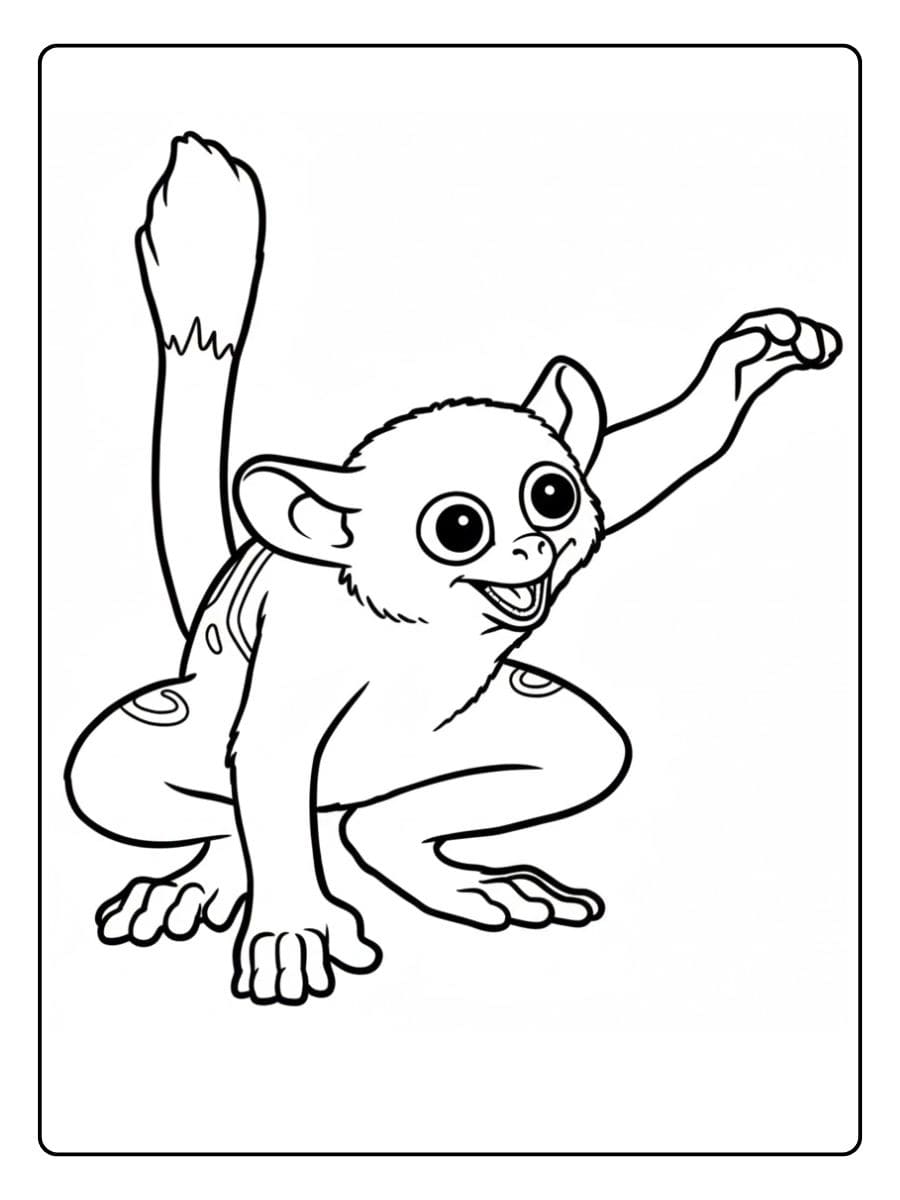 Koboldmaki Skizze Perfekt für magischen tiere ausmalbilder