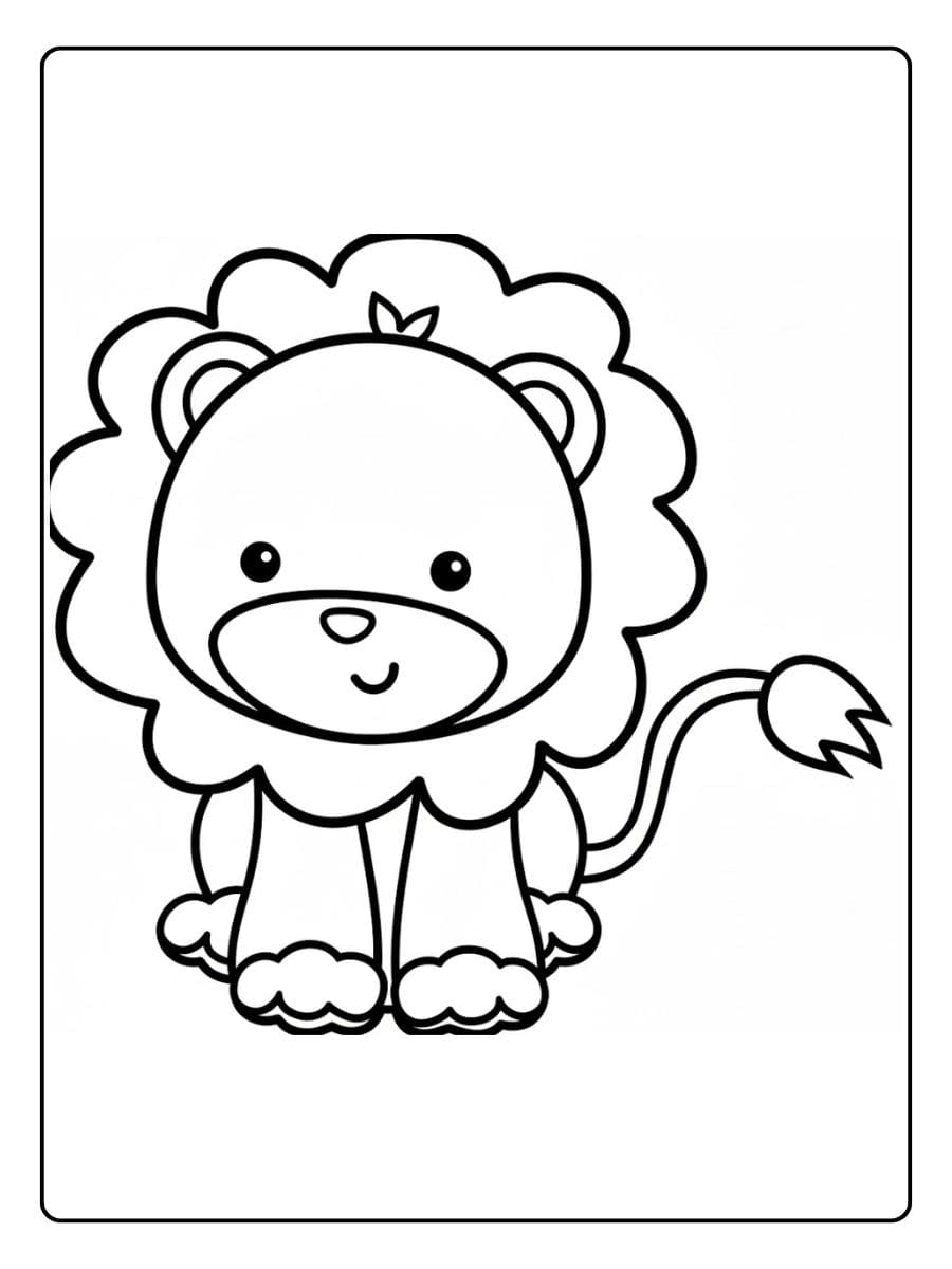 Löwen Baby zum Ausmalen Einfache Konturen für ausmalbilder tiere für 10 jährige