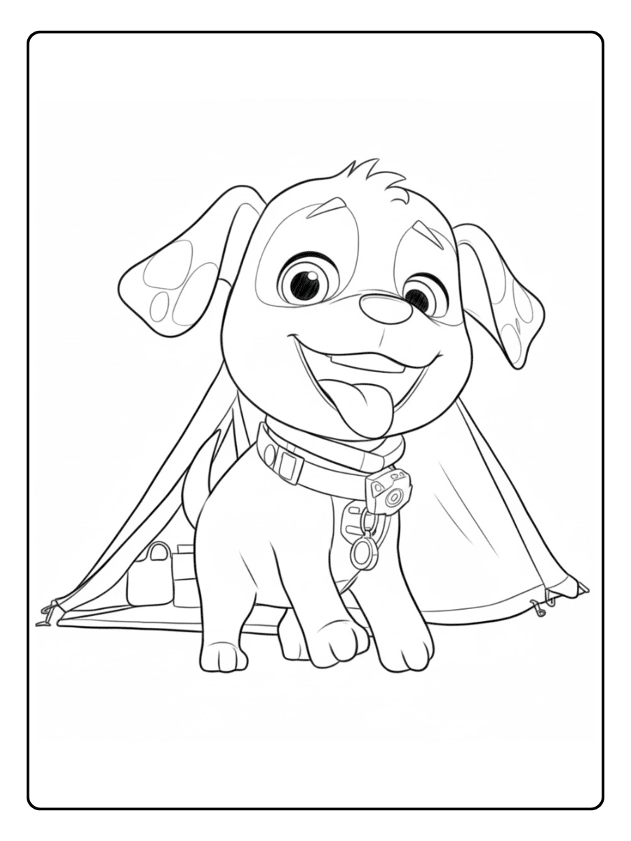 Niedlicher Welpe zum Ausmalen Ausmalbild Hund