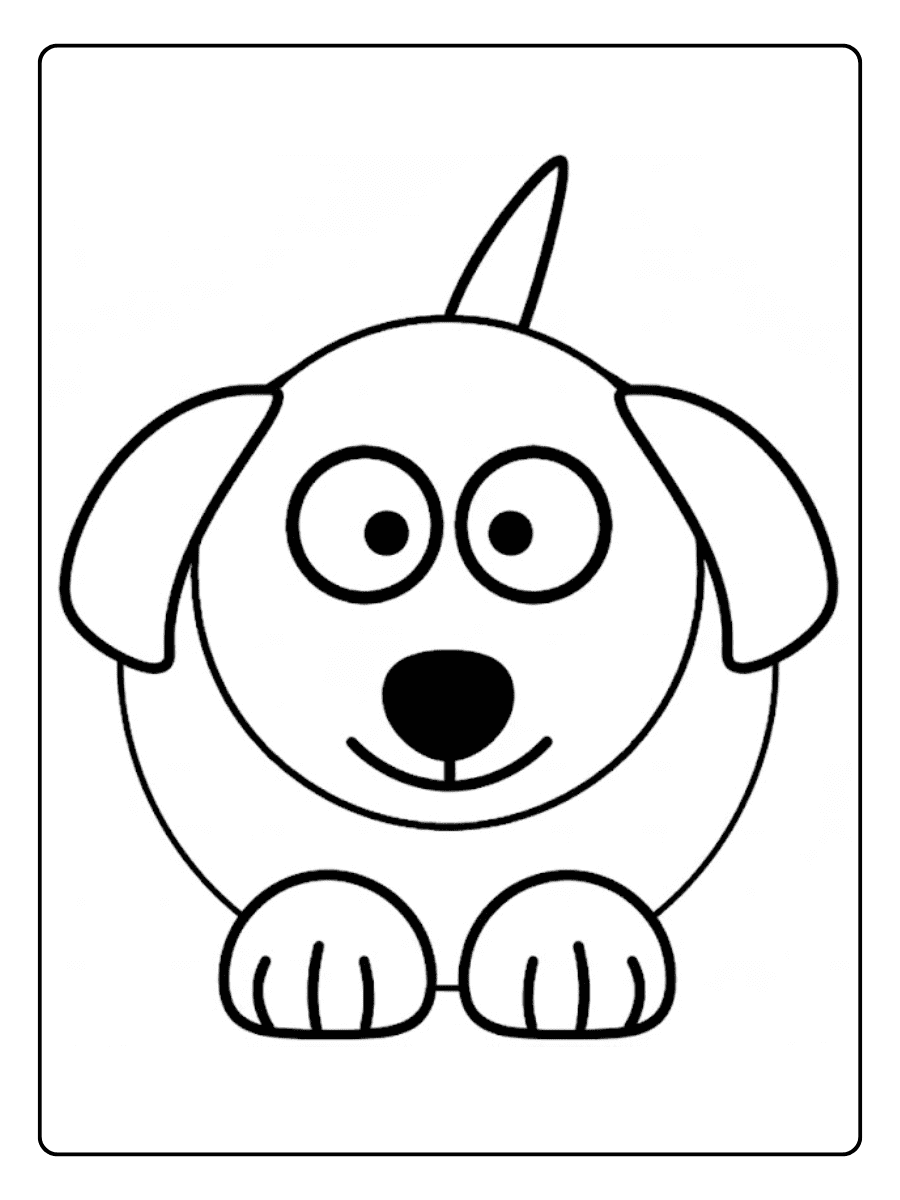 Niedlicher kleiner Hund zum Ausmalen Ausmalbild Hund