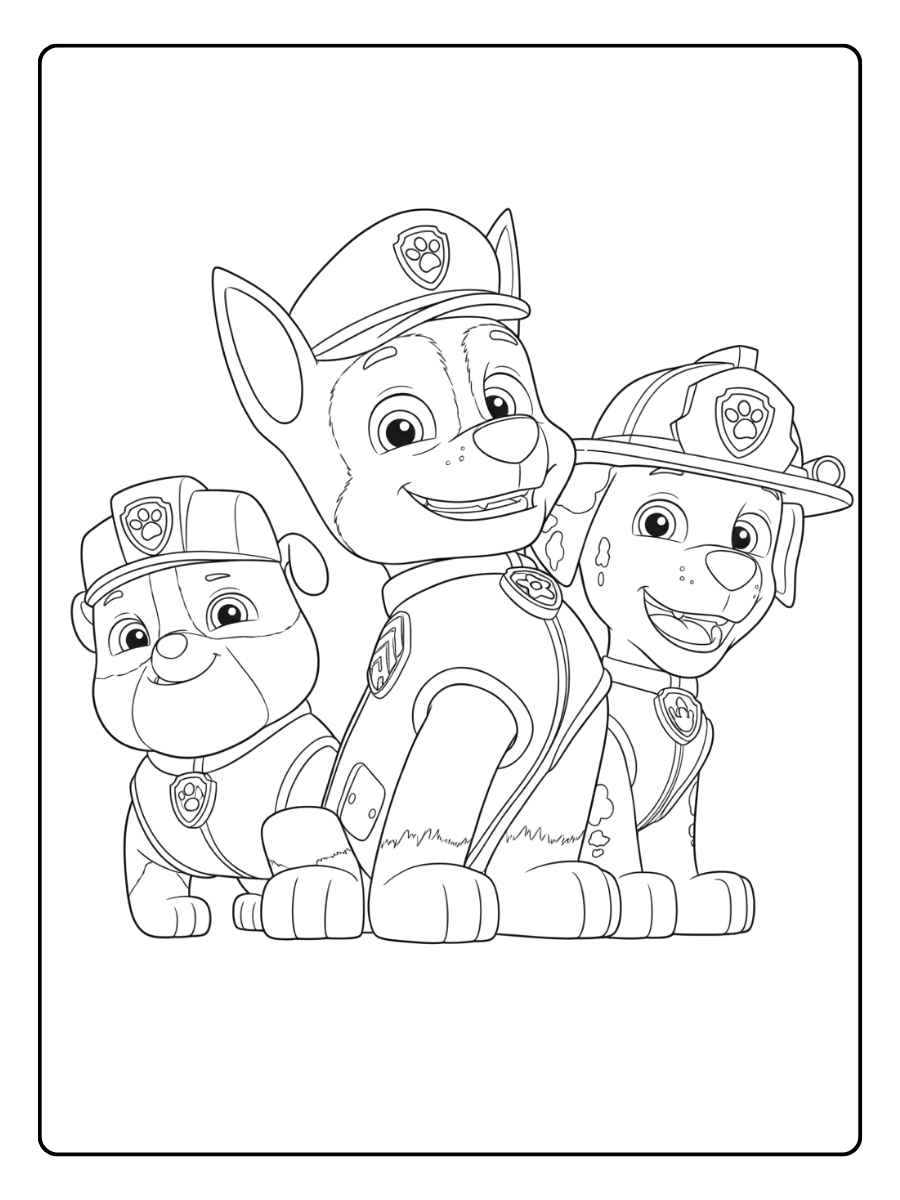 Paw Patrol Ausmalbilder Marshall mit dem Feuerwehrauto