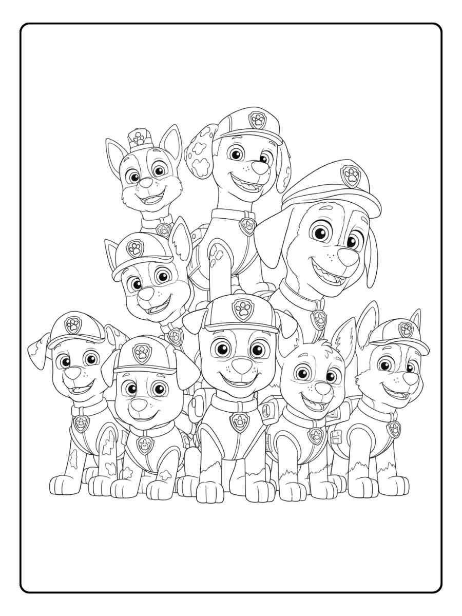 Paw Patrol ausmalbilder Chase, der Polizeihund