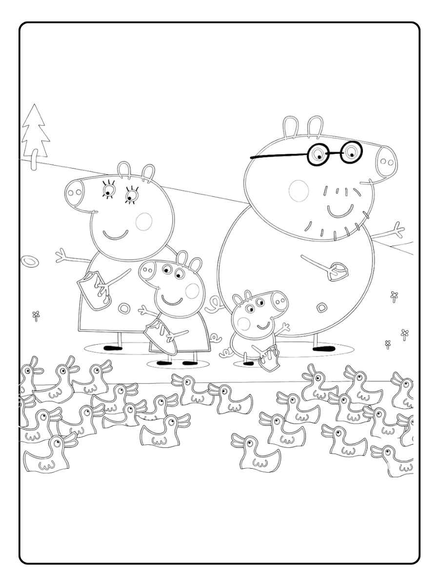 Peppa Wutz Ausmalbild Peppa Pig Smiling and Waving