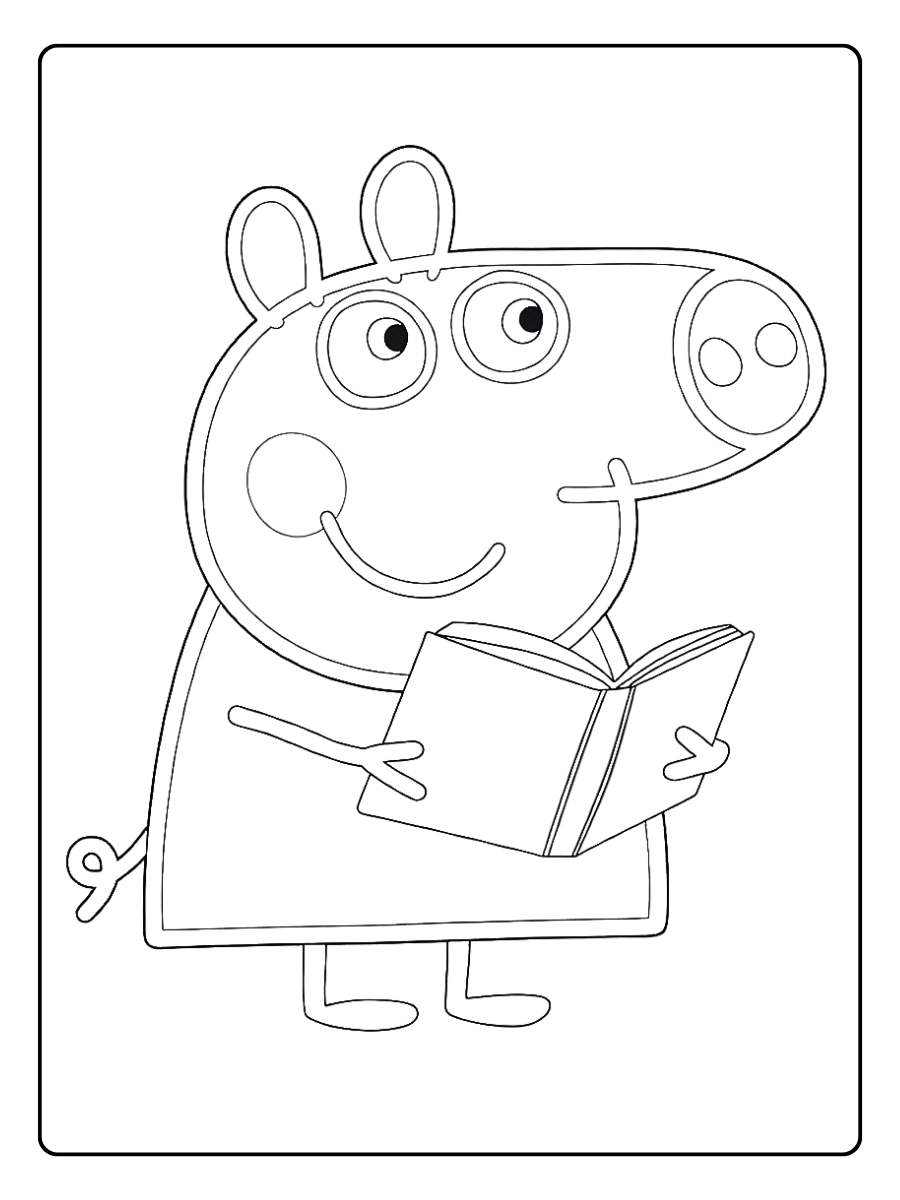 Peppa Wutz Ausmalbild Peppa Pig with a Big Smile