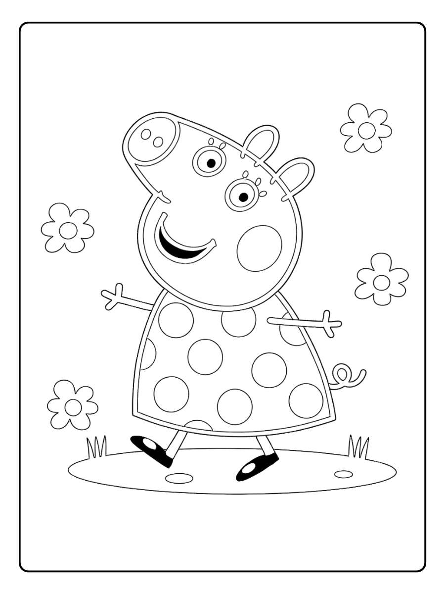 Peppa Wutz Ausmalbild Waving Hello