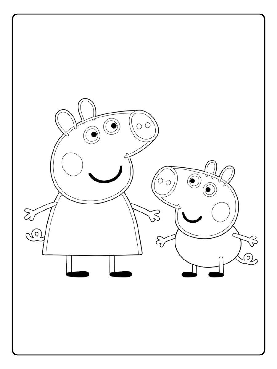 Peppa Wutz Ausmalbild with Flower