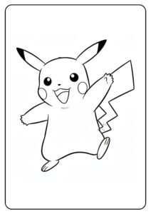 Pikachu Ausmalbild fröhlich tanzen