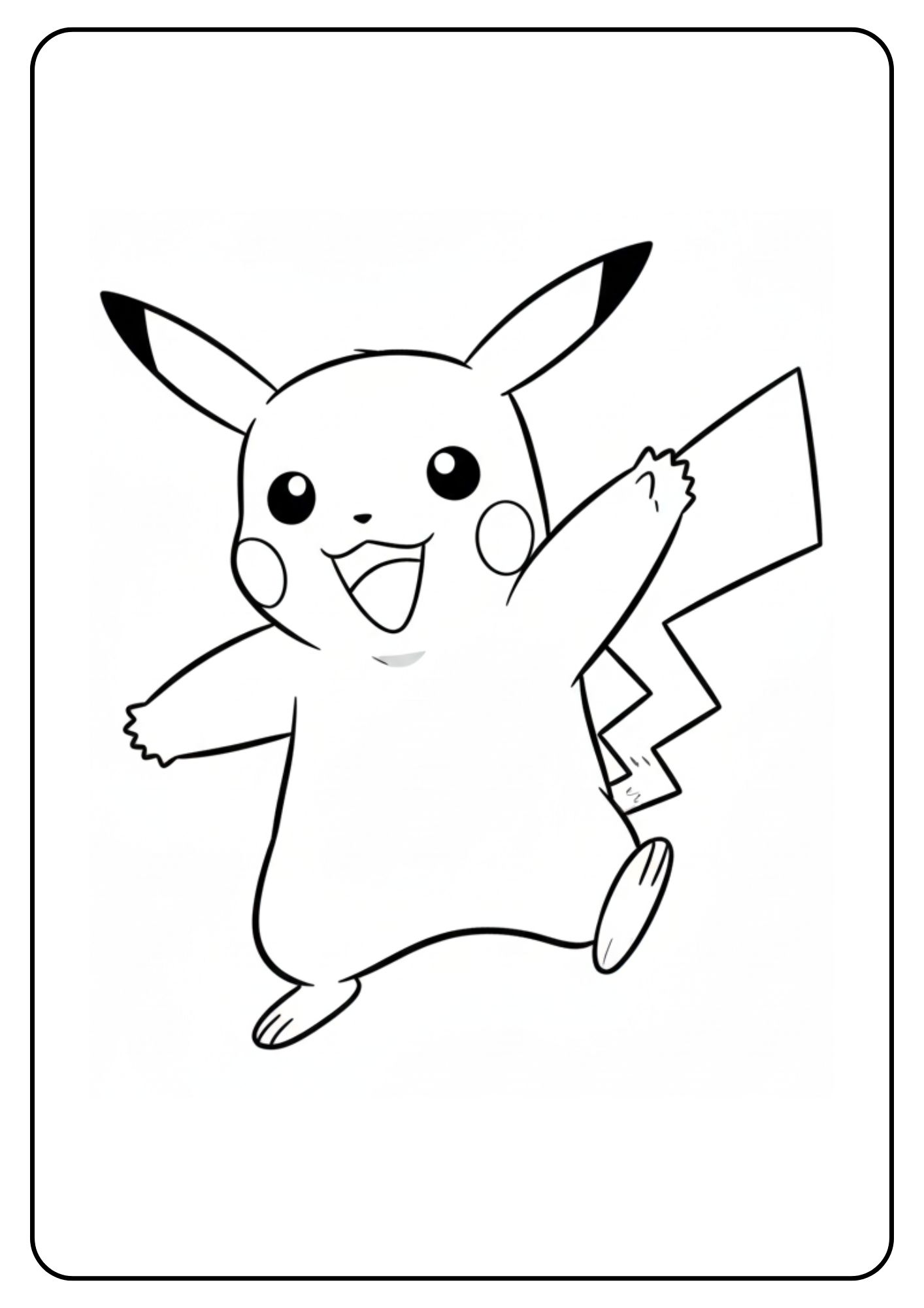 Pikachu Ausmalbild fröhlich tanzen