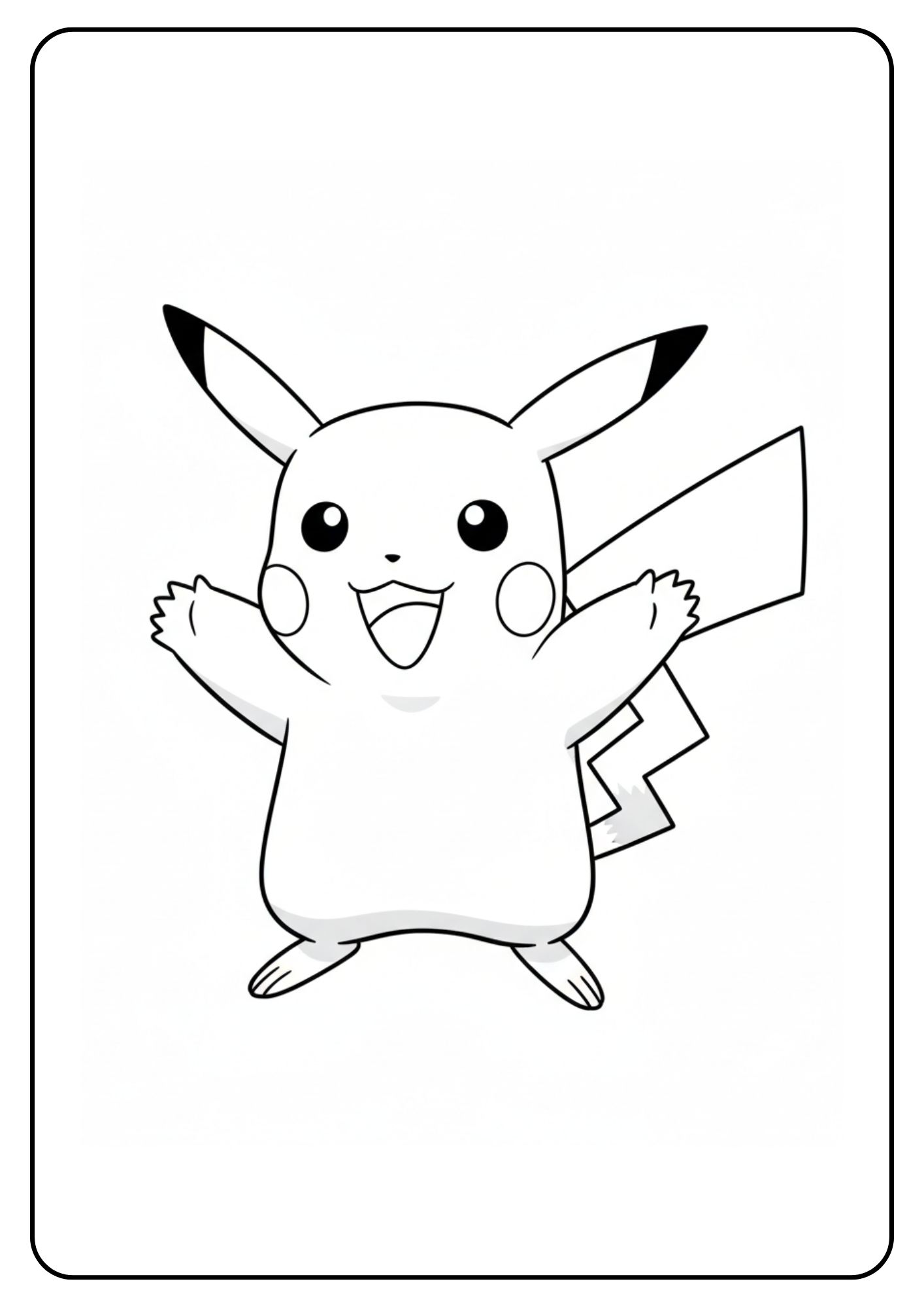 Pikachu Ausmalbild lächelnd
