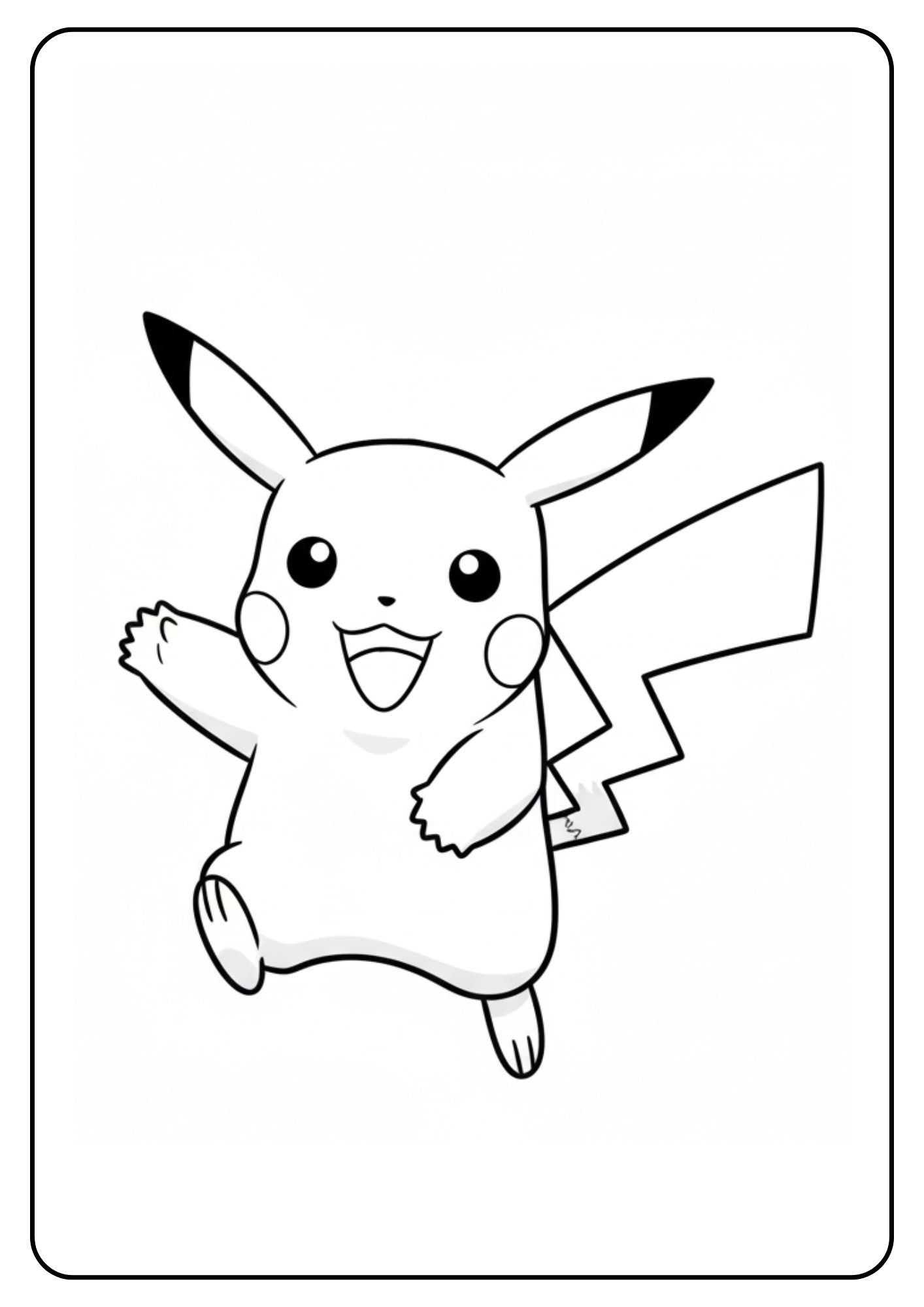 Pikachu Ausmalbild laufend