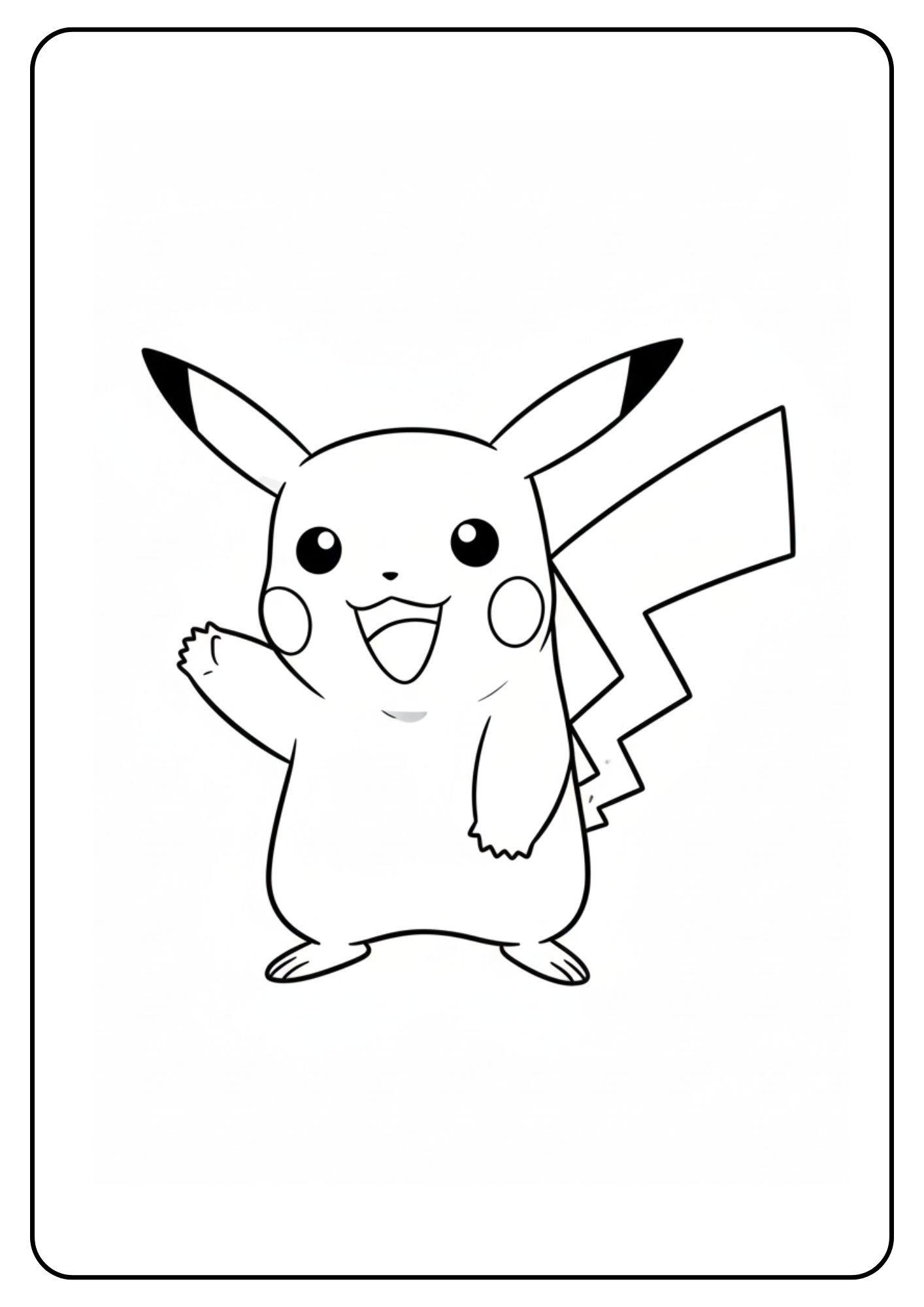 Pikachu Ausmalbild mit Blitz