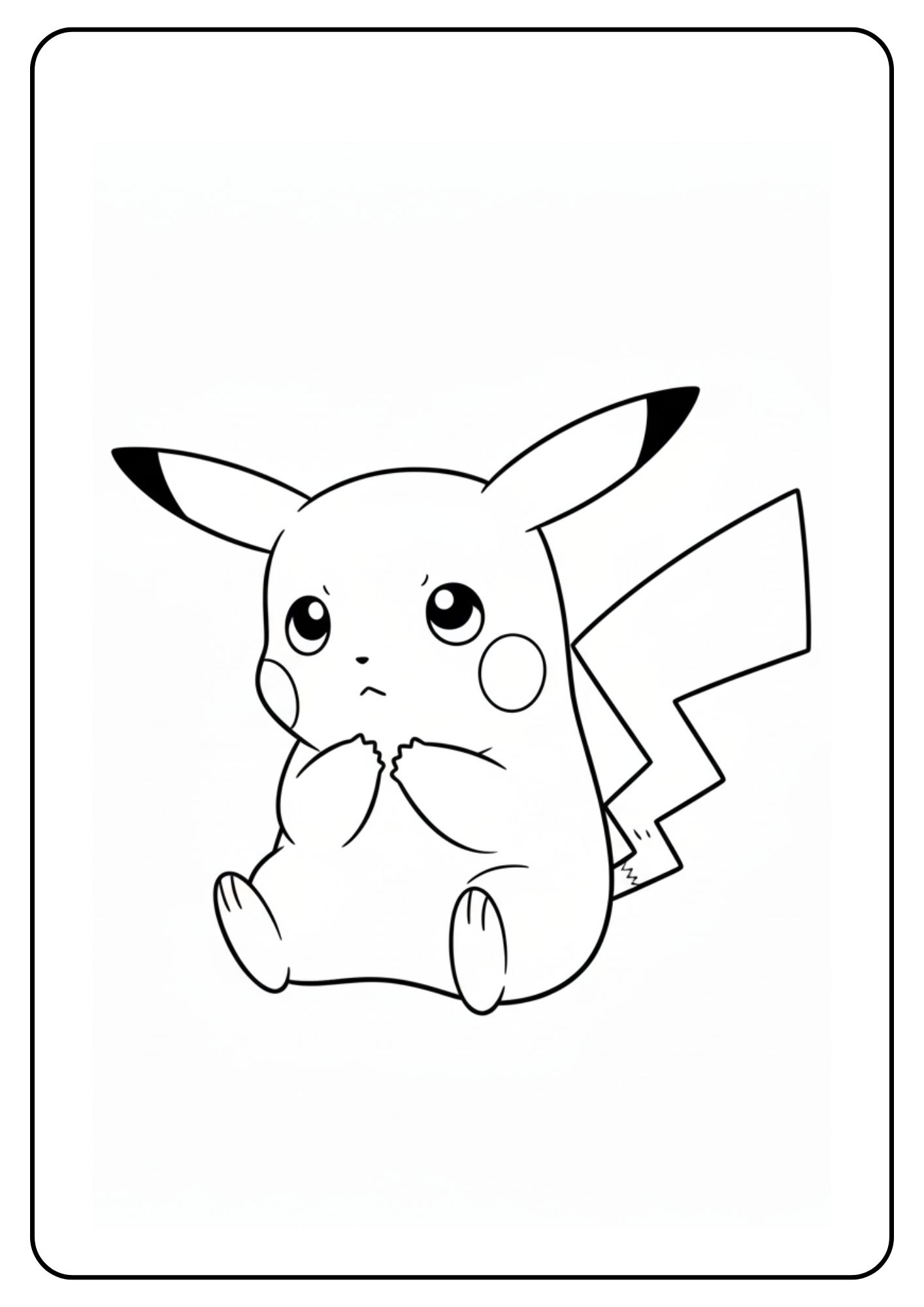 Pikachu Ausmalbild neugierig
