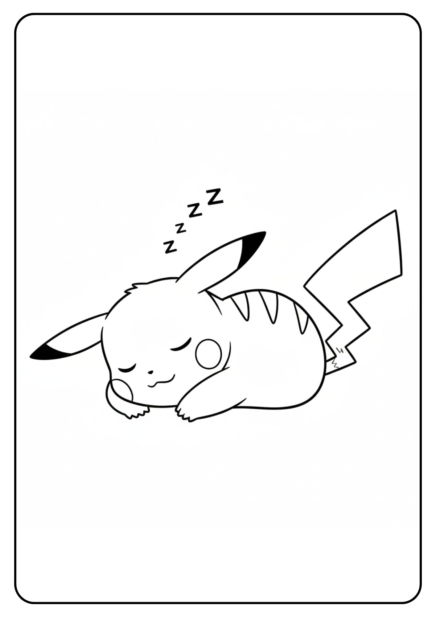 Pikachu Ausmalbild schlafend