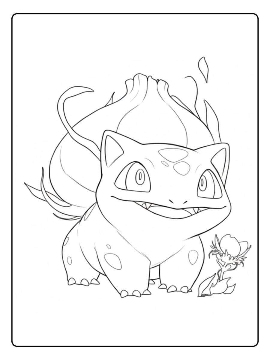 Pokemon Ausmalbild Bisasam Blättertanz