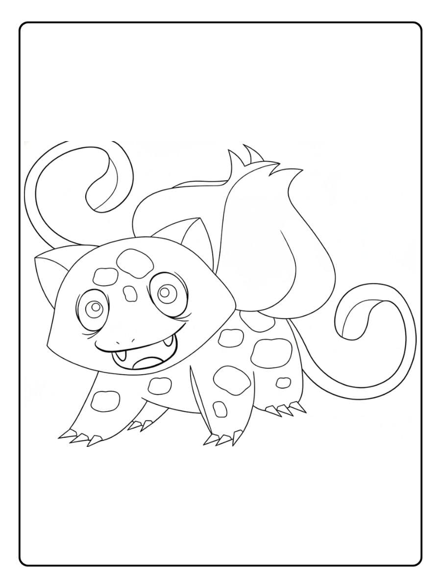 Pokémon Ausmalbild Bisasam Der lustige Nudelesser