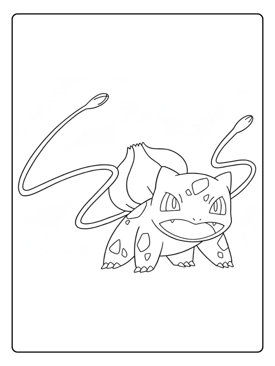 Pokémon Ausmalbild Bisasam Lecker Nudeln schlürfen