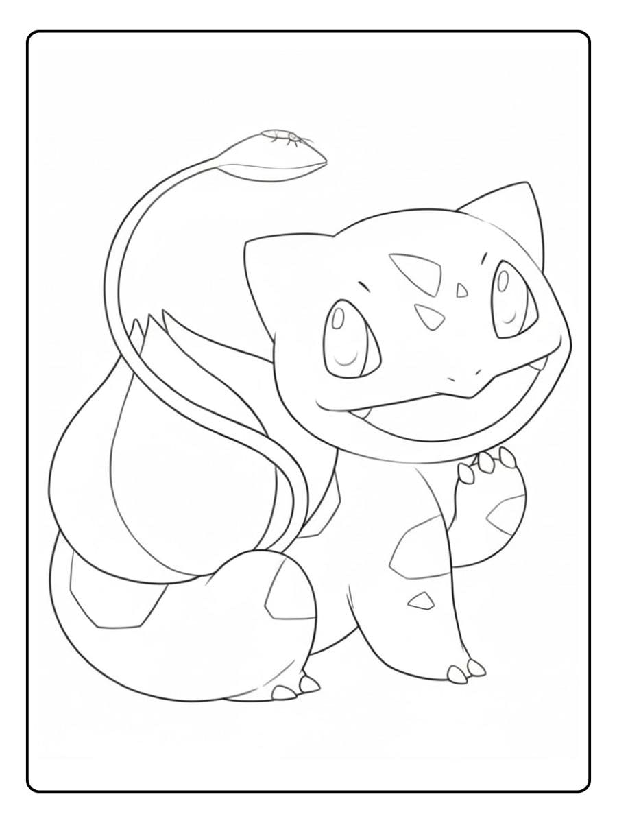 Pokémon Ausmalbild Bisasam Süße Skizze