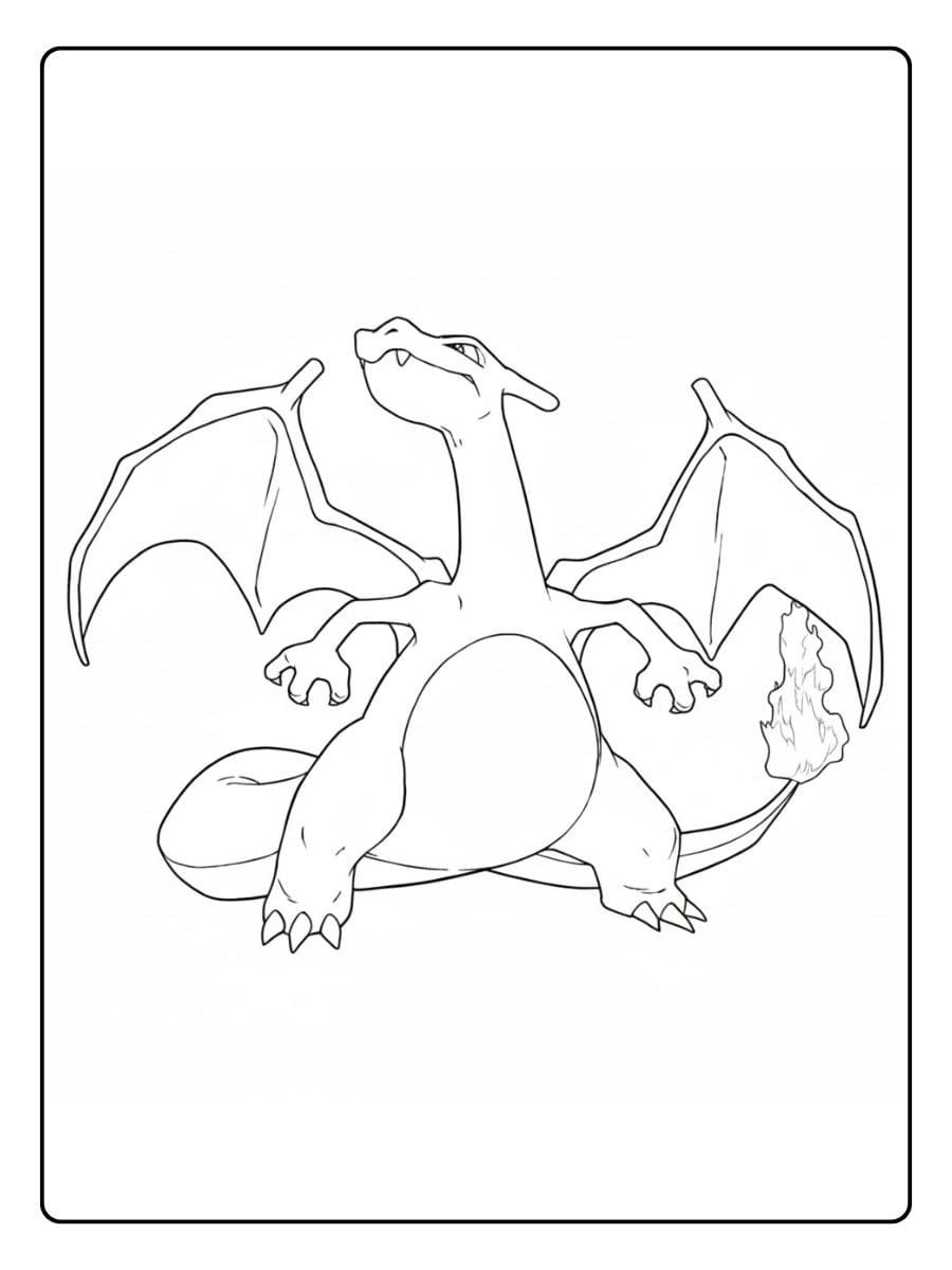 Pokemon Ausmalbilder Glurak Feuerdrache