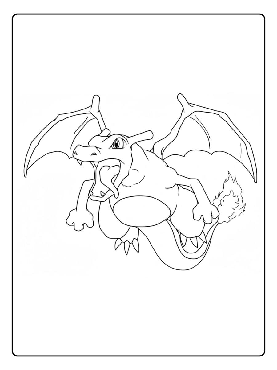 Pokemon Ausmalbilder Glurak Klassisches Design