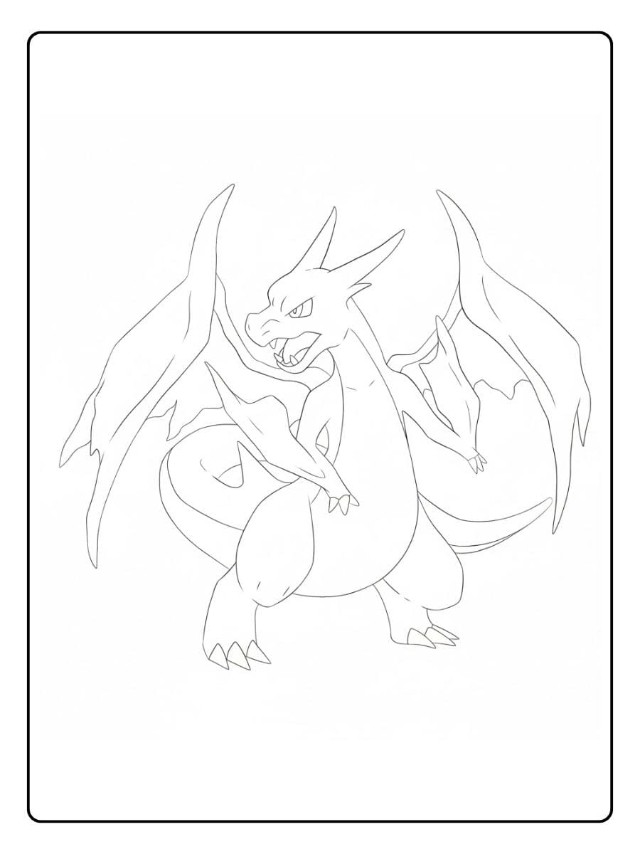 Pokémon Ausmalbilder Glurak Mega Entwicklung X