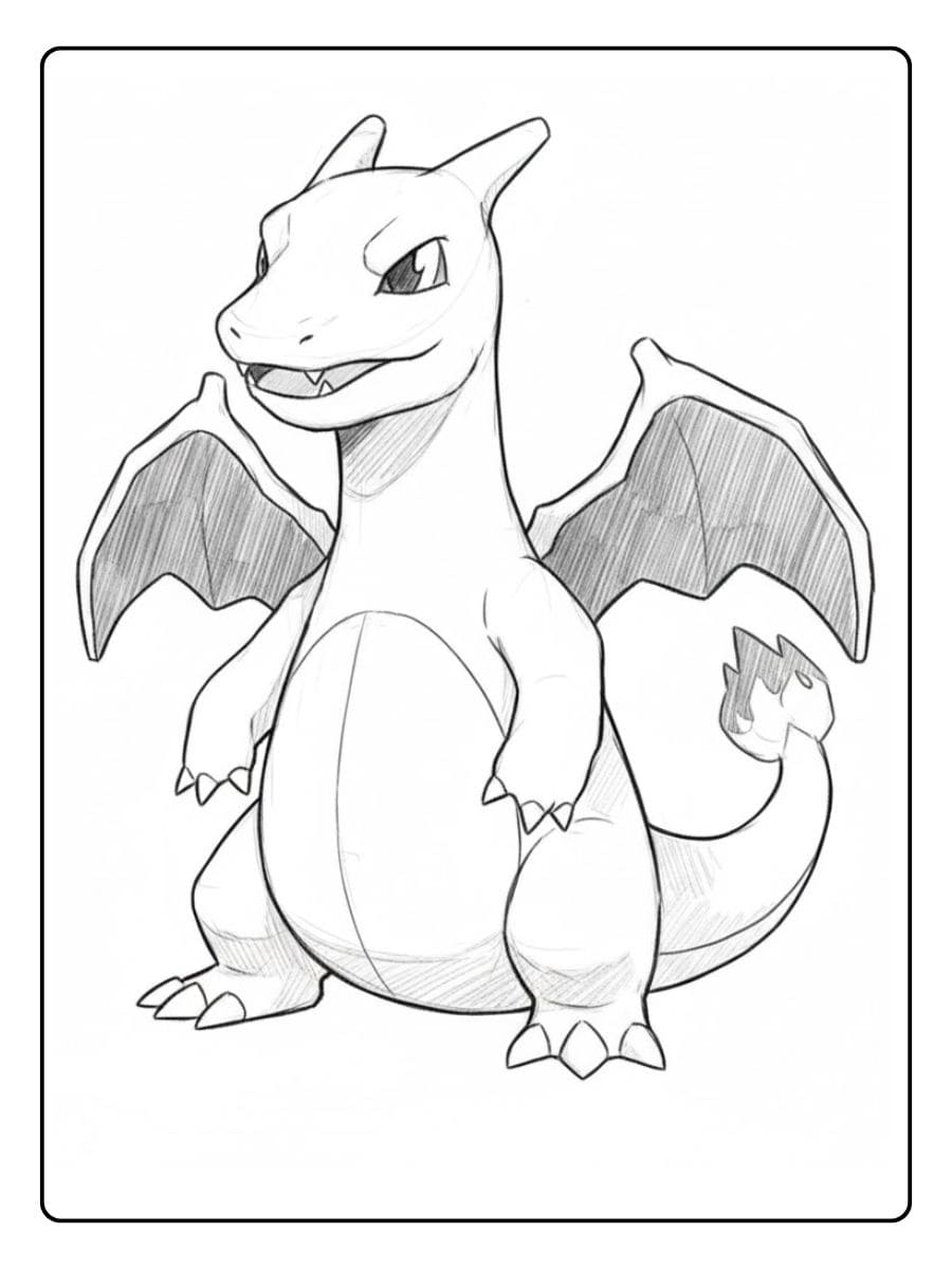 Pokémon Ausmalbilder Glurak Niedliche Kuscheltier Skizze