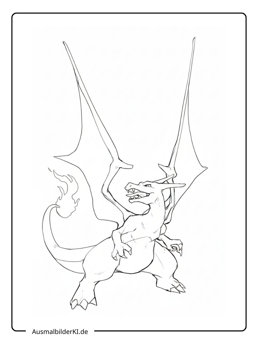 Pokémon Ausmalbilder Legendäre - Mega-Glurak Y