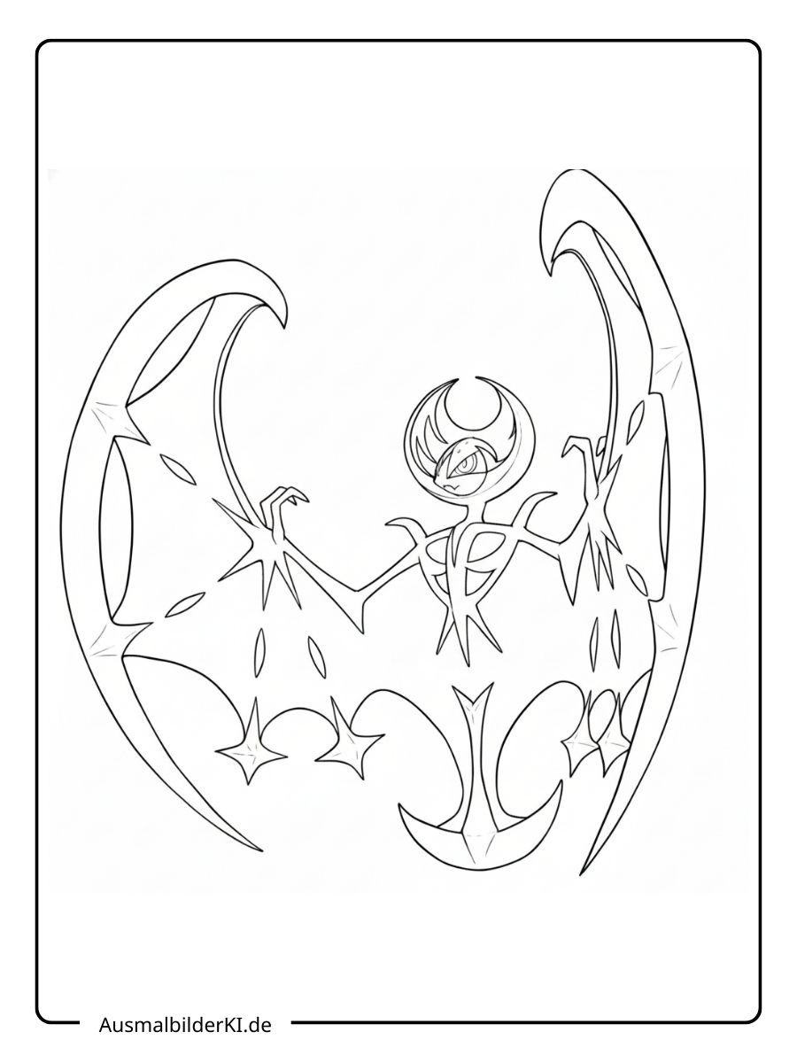 Pokémon Ausmalbilder Legendäre - Lunala