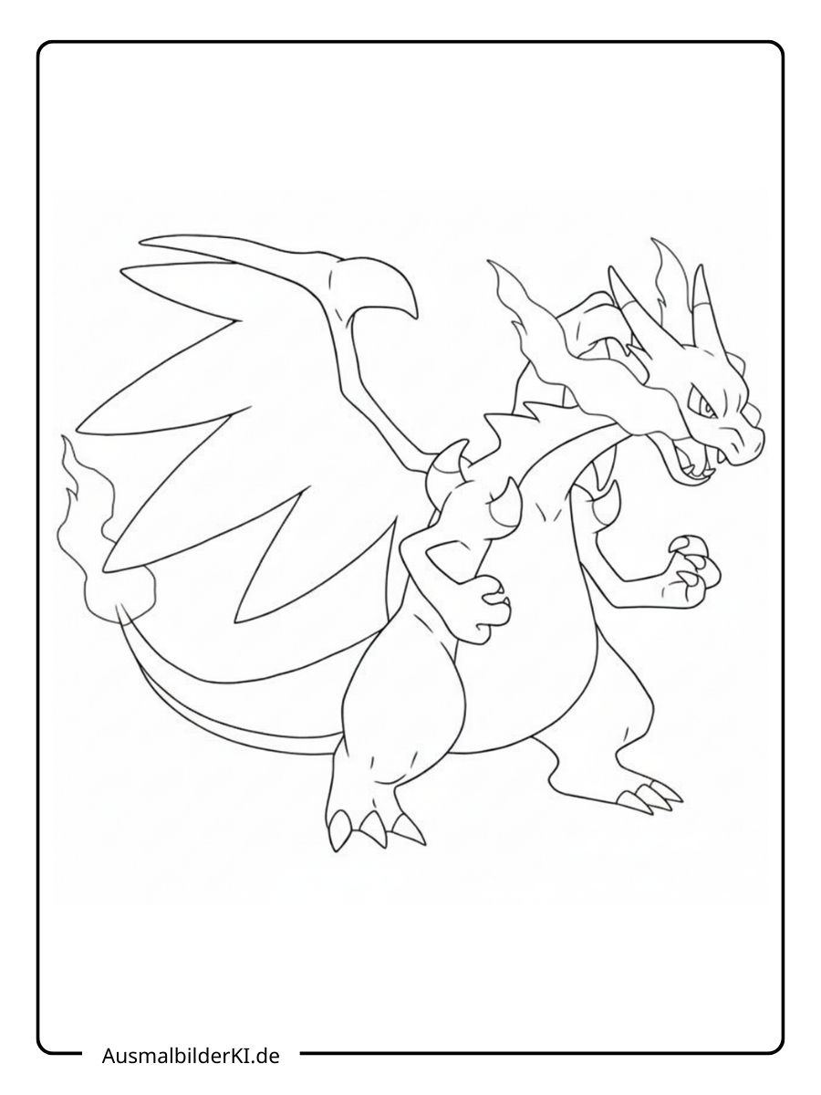 Pokémon Ausmalbilder Legendäre - Mega-Glurak X