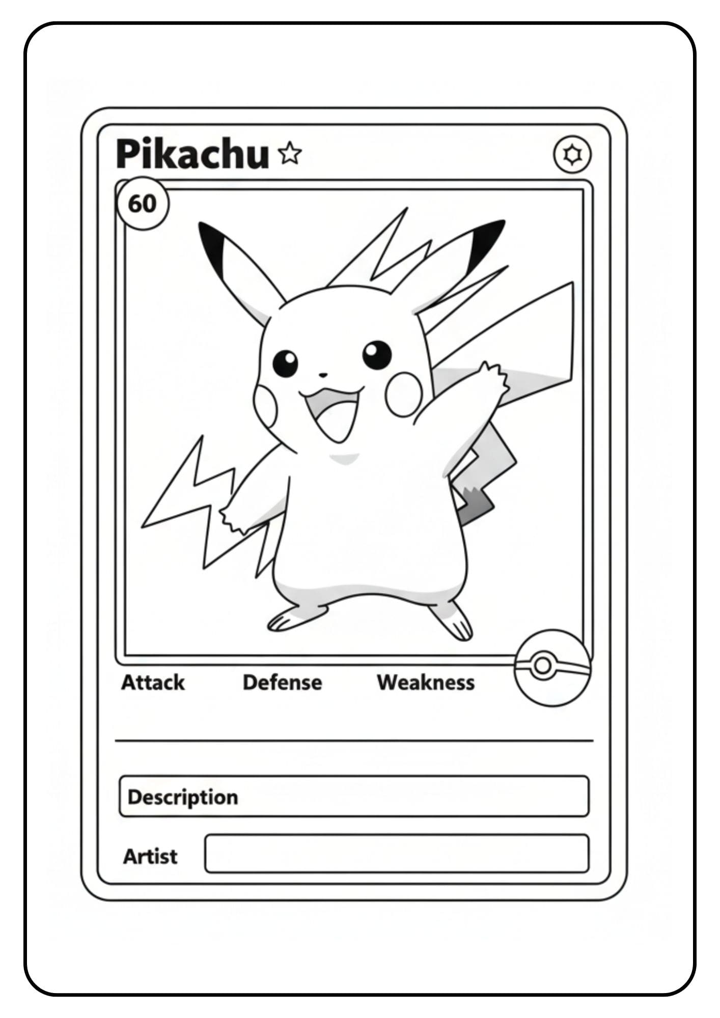 Pokemon Karten Ausmalbilder Pikachu