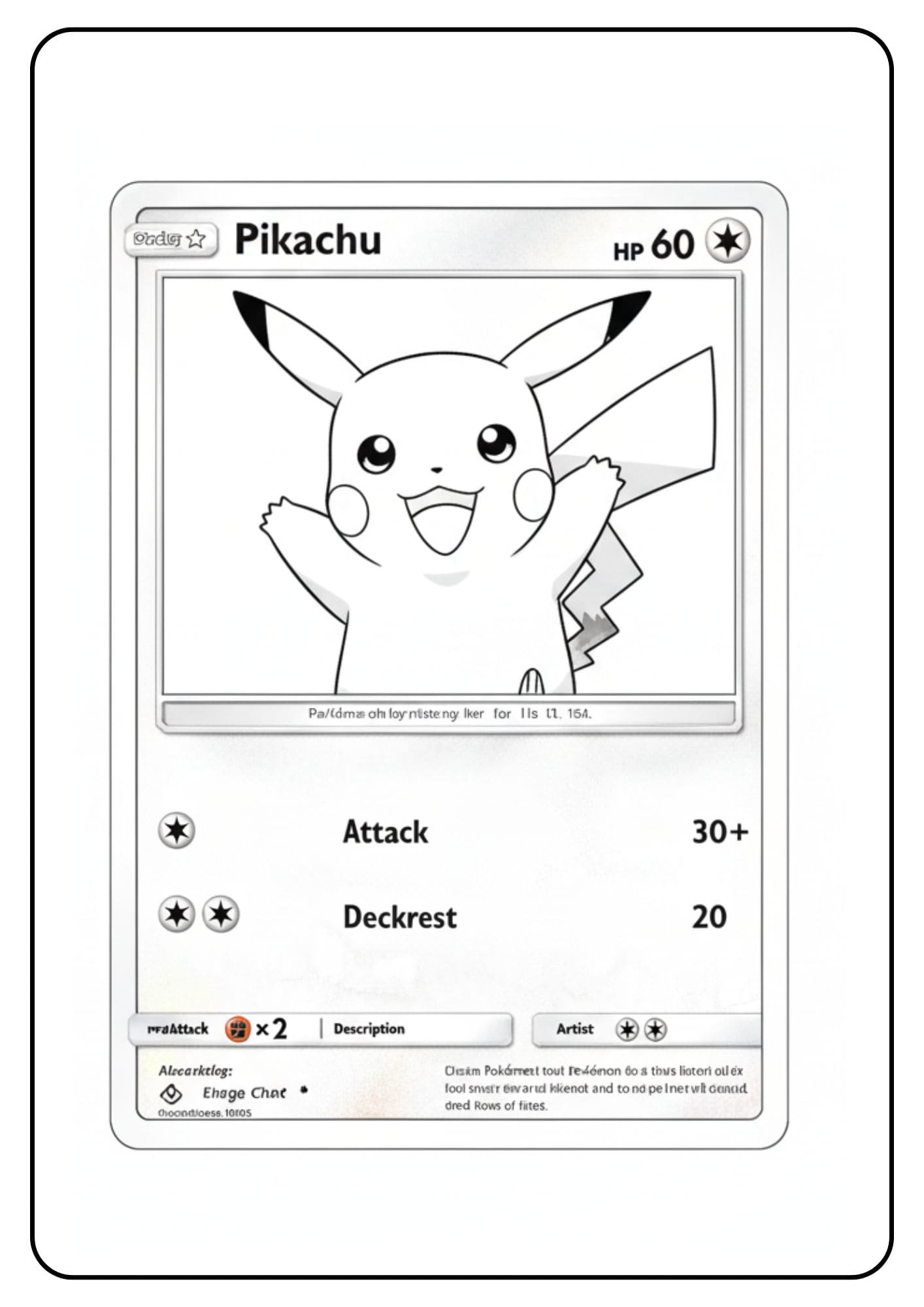 Pokemon Karten Ausmalbilder Pikachu lächelnd