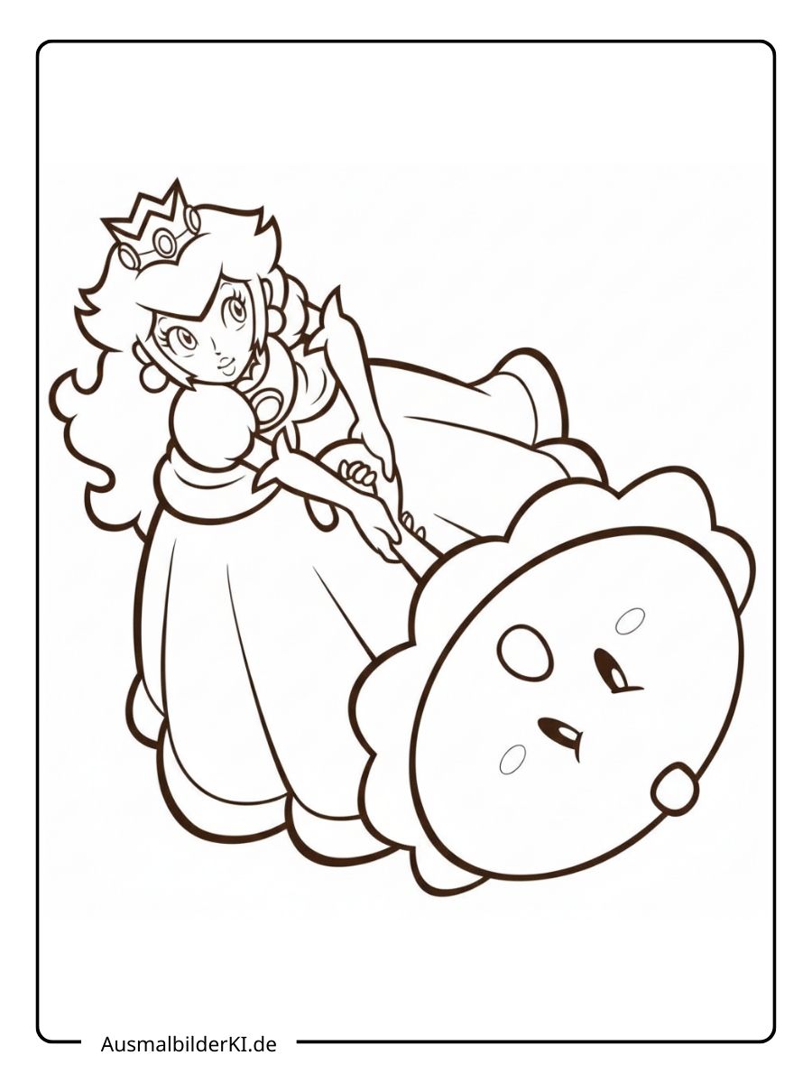 Prinzessin Peach Ausmalbild - Elegant