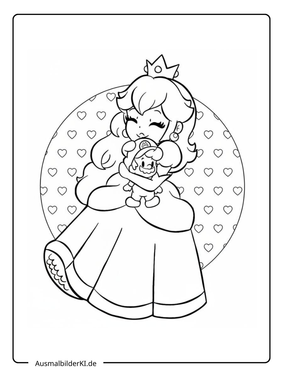 Prinzessin Peach Ausmalbild - Süßes Lächeln