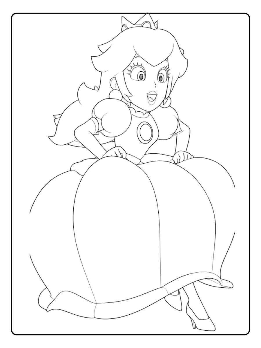 Prinzessin Peach Ausmalbild für Kinder