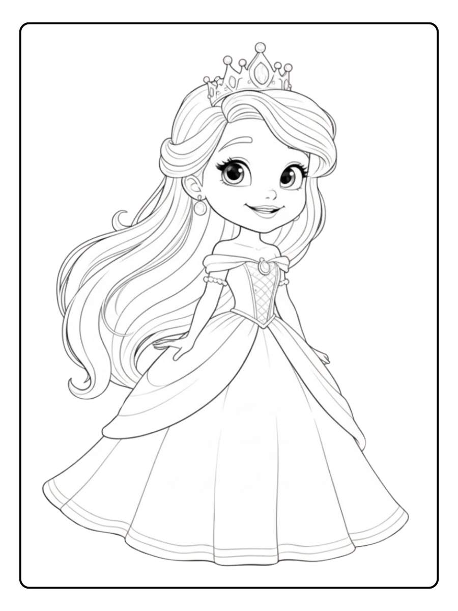 Prinzessin vor ihrem Schloss ausmalbild Prinzessin