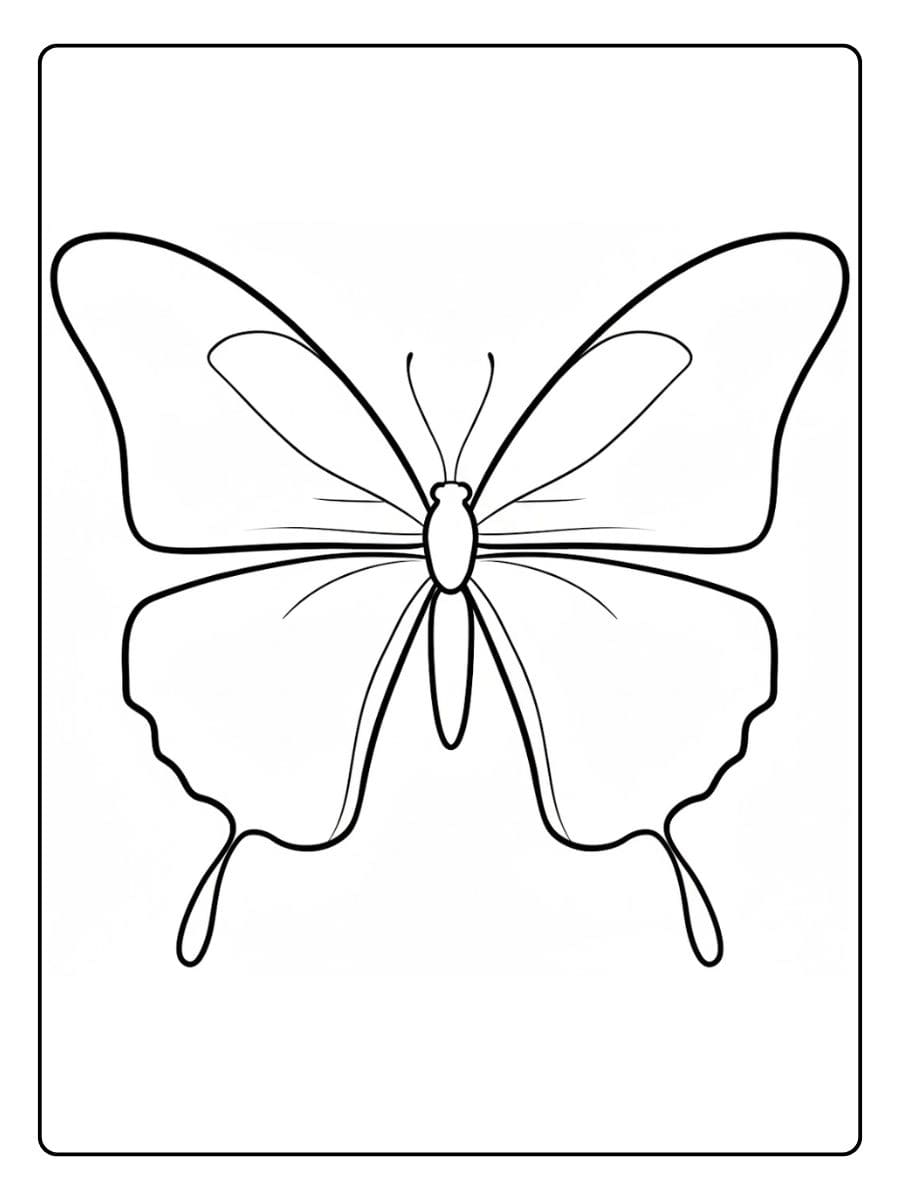 Schöner Schmetterling in der Natur Schmetterling Ausmalbild