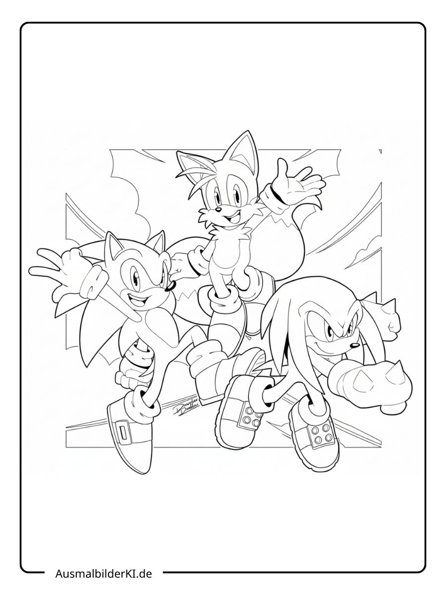 Team Sonic mit Sonic, Tails und Knuckles.