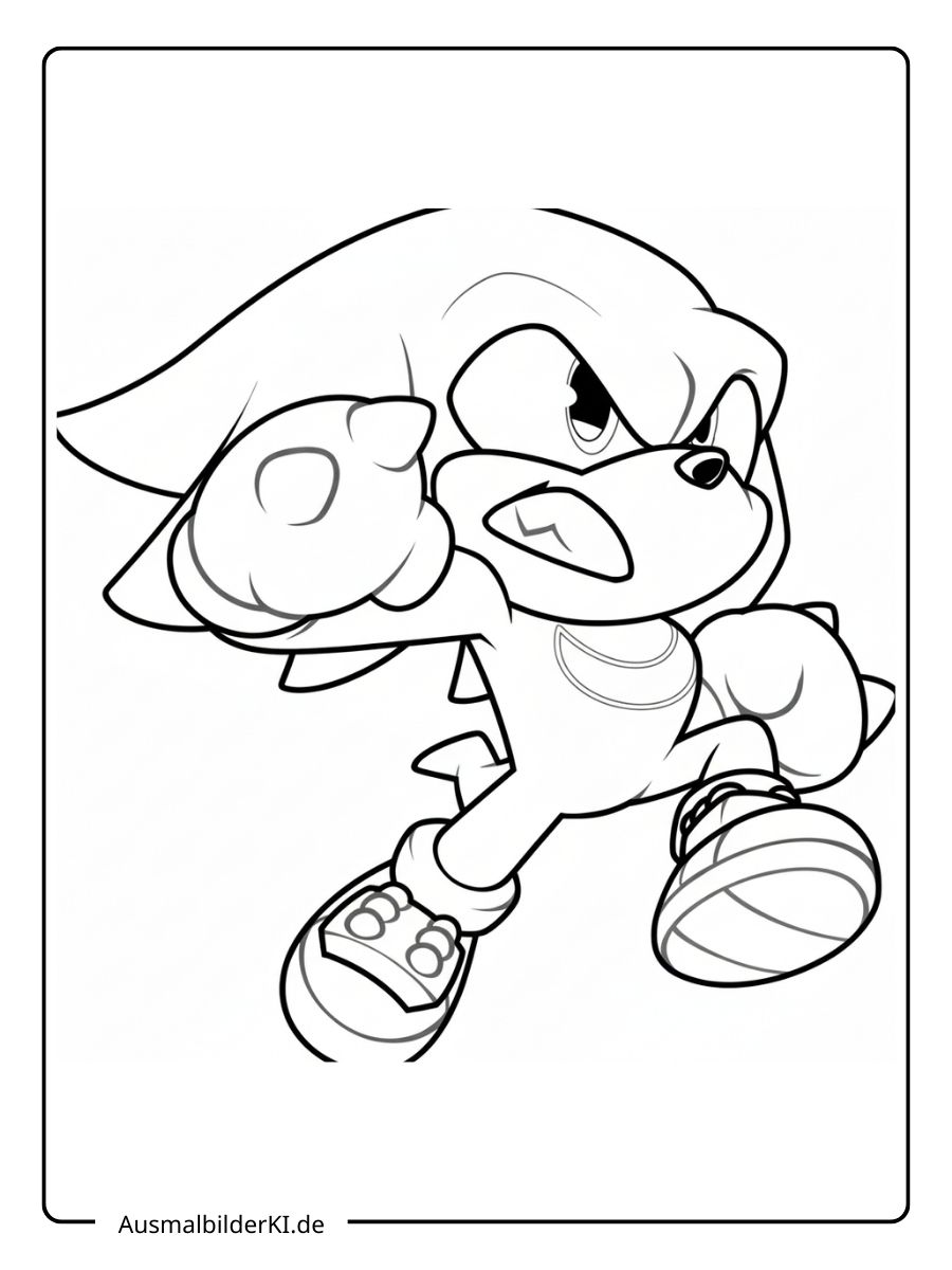 Wütender Knuckles the Echidna mit geballten Fäusten.