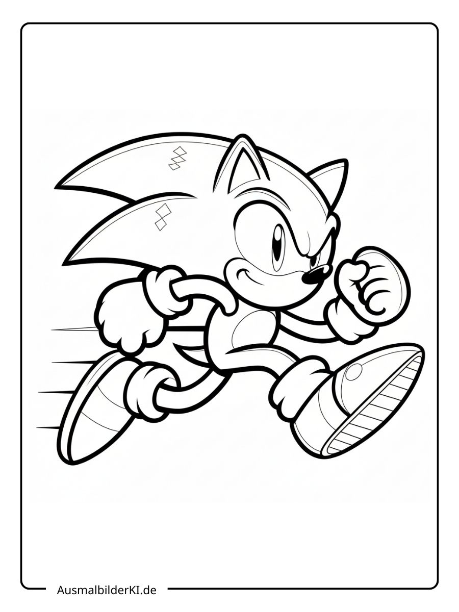 Sonic beim schnellen Sprinten.
