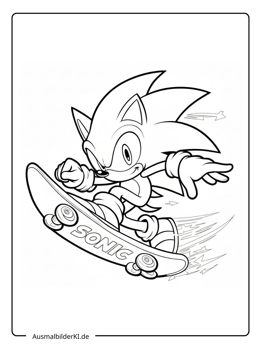 Sonic fährt Skateboard