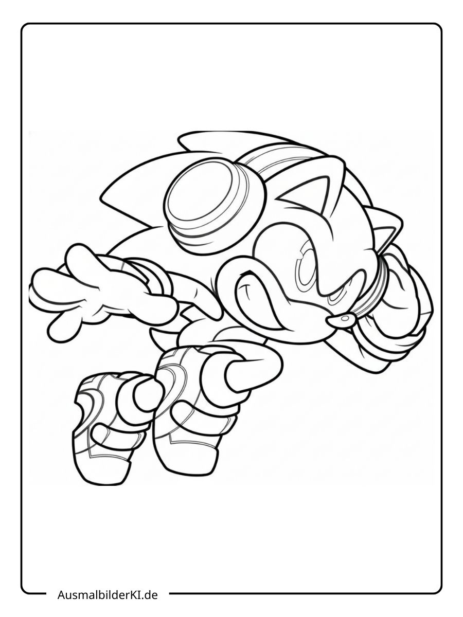 Sonic mit Kopfhörern beim Laufen.