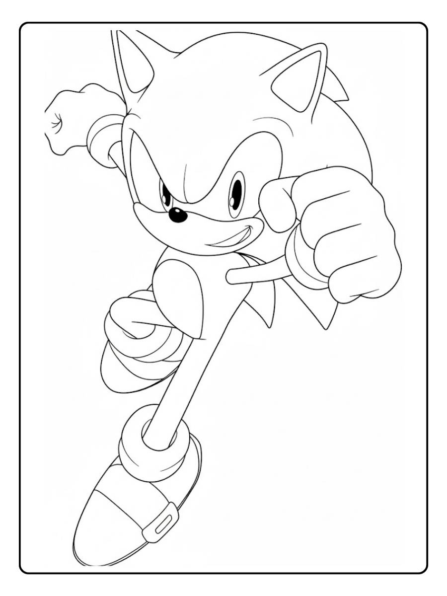 Nahaufnahme von Sonic beim Rennen.