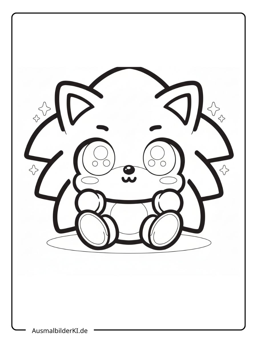 Süßer Chibi-Sonic im Kawaii-Stil.