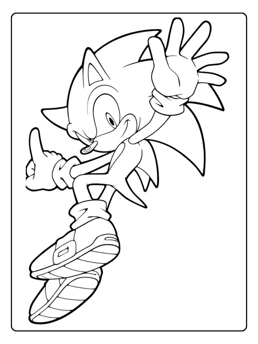 Sonic macht eine lässige Daumen-hoch-Geste.