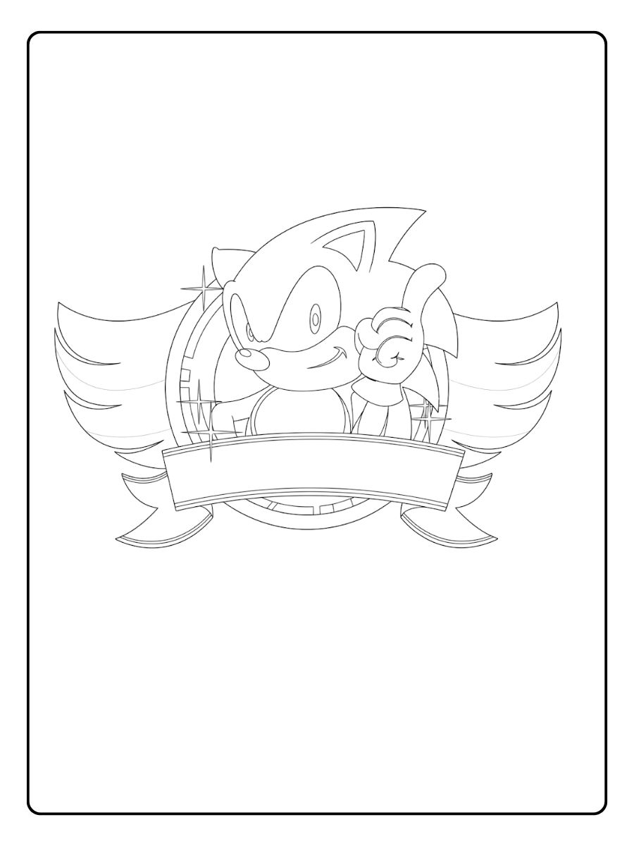 Sonic-Emblem mit Flügeln und Sternen.