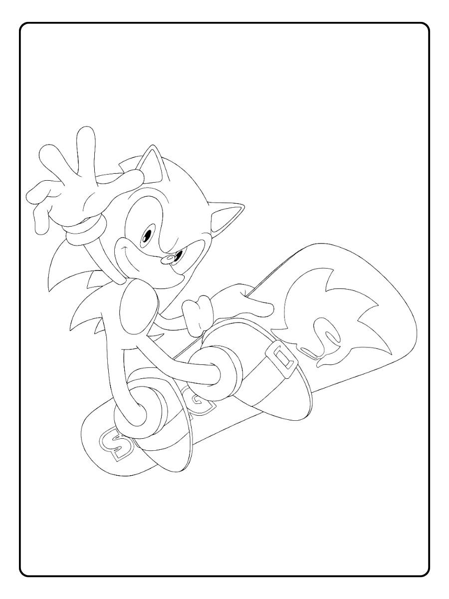 Sonic auf einem Hoverboard.