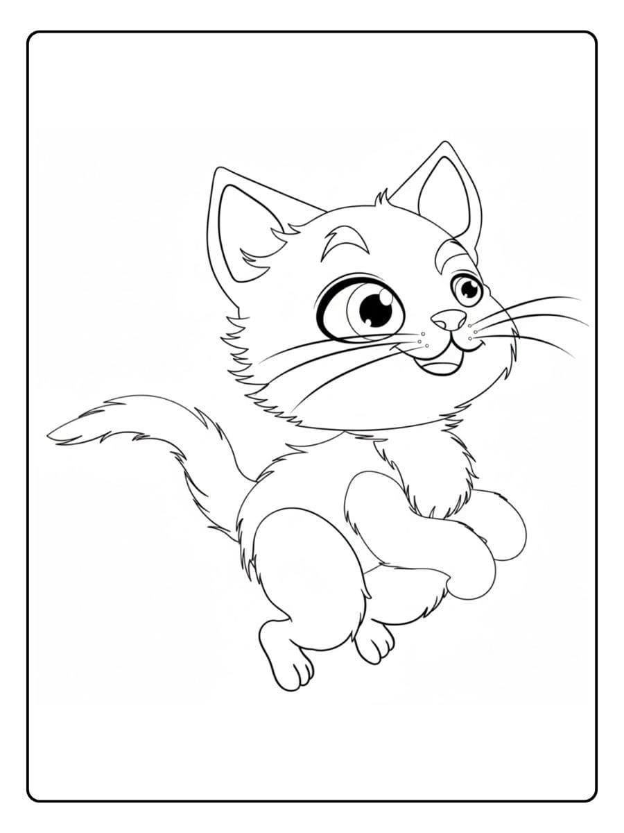 Springende Babykatze zum Ausmalen katze ausmalbild