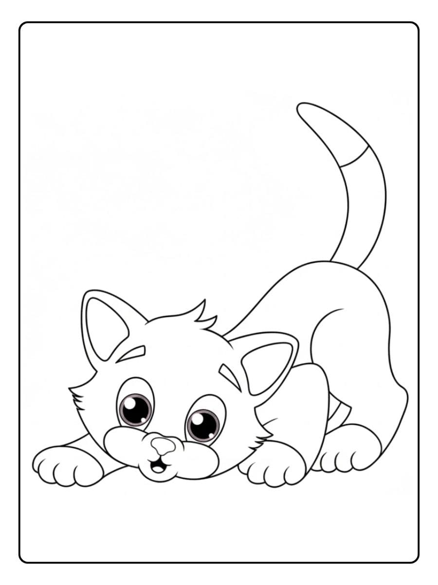 Süße Babykatze zum Ausmalen ausmalbilder tiere süß