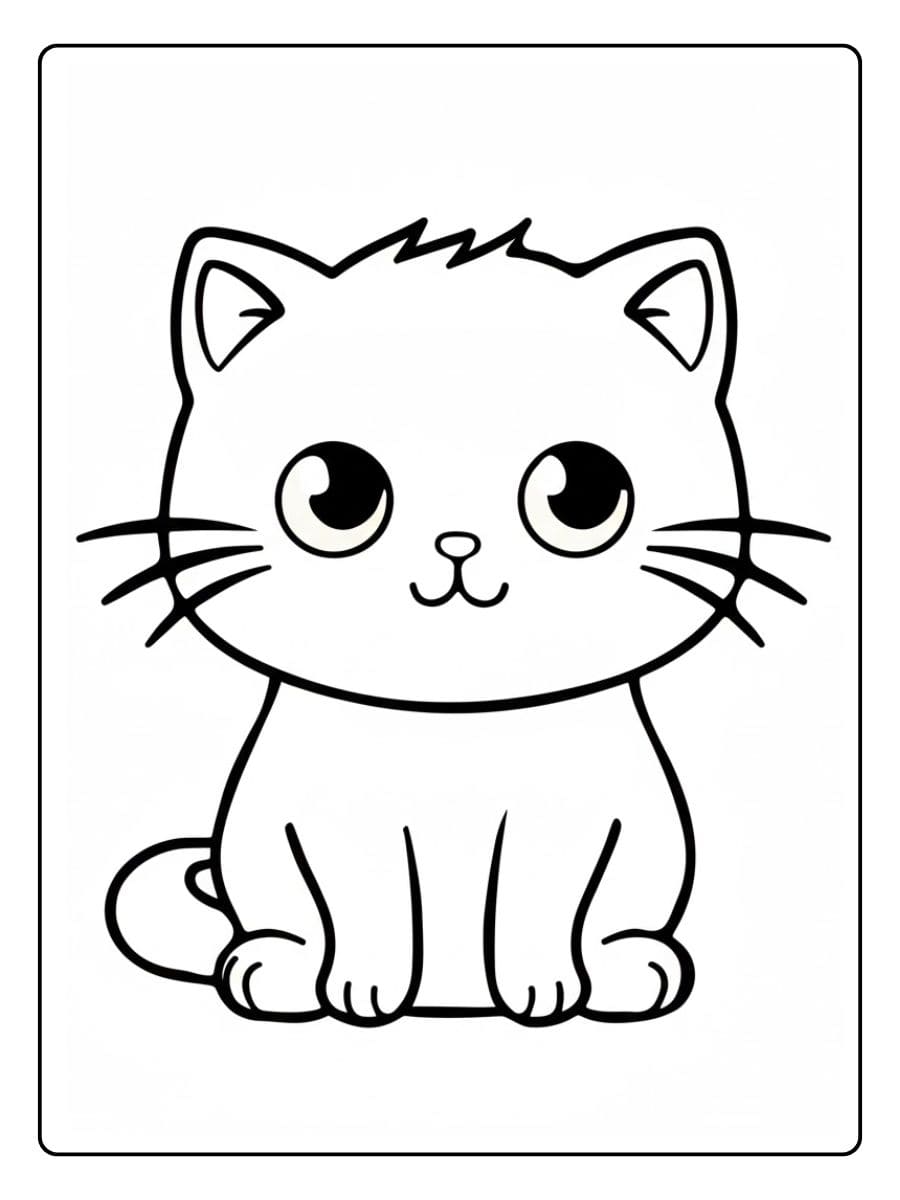 Weiße Kätzchen zum Ausmalen süß katzen ausmalbilder